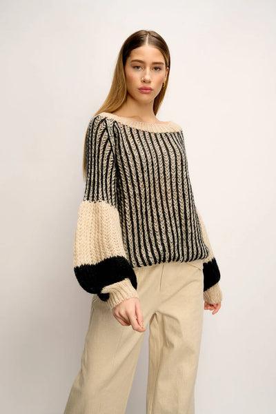 Noella - Liana Knit - Cream/Black