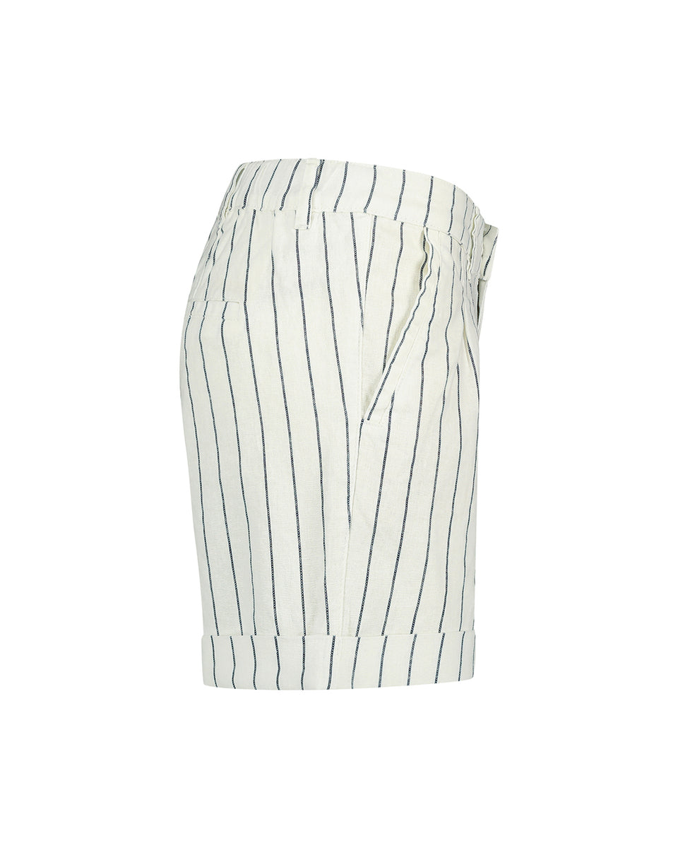 Red Button Cleo Linen Short Stripe Badger Clothing