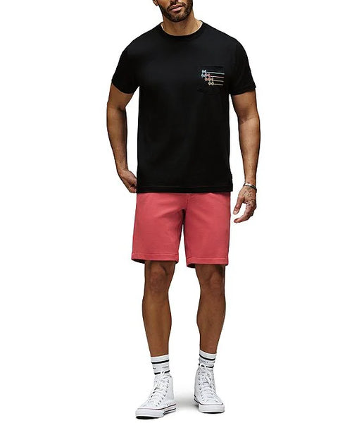 Psycho Bunny Embroidered Pocket Andy  Tee - Black