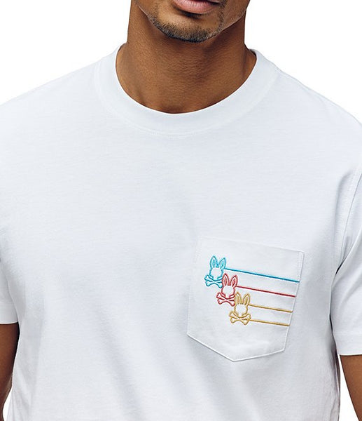 Psycho Bunny Andy Embroidered Pocket Tee - White