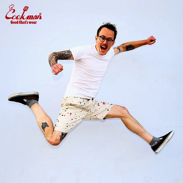 Cookman Chef Short Pants Front Pocket - Sauce Splash - Beige
