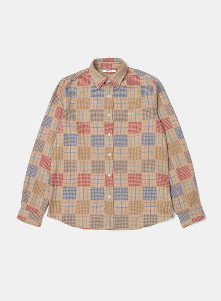 Edmmond L/S Yeld Check Shirt - Brown