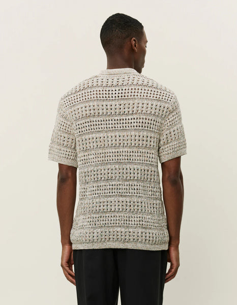 Les Deux Elvin Structure Knitted S/S Shirt - Light Sand