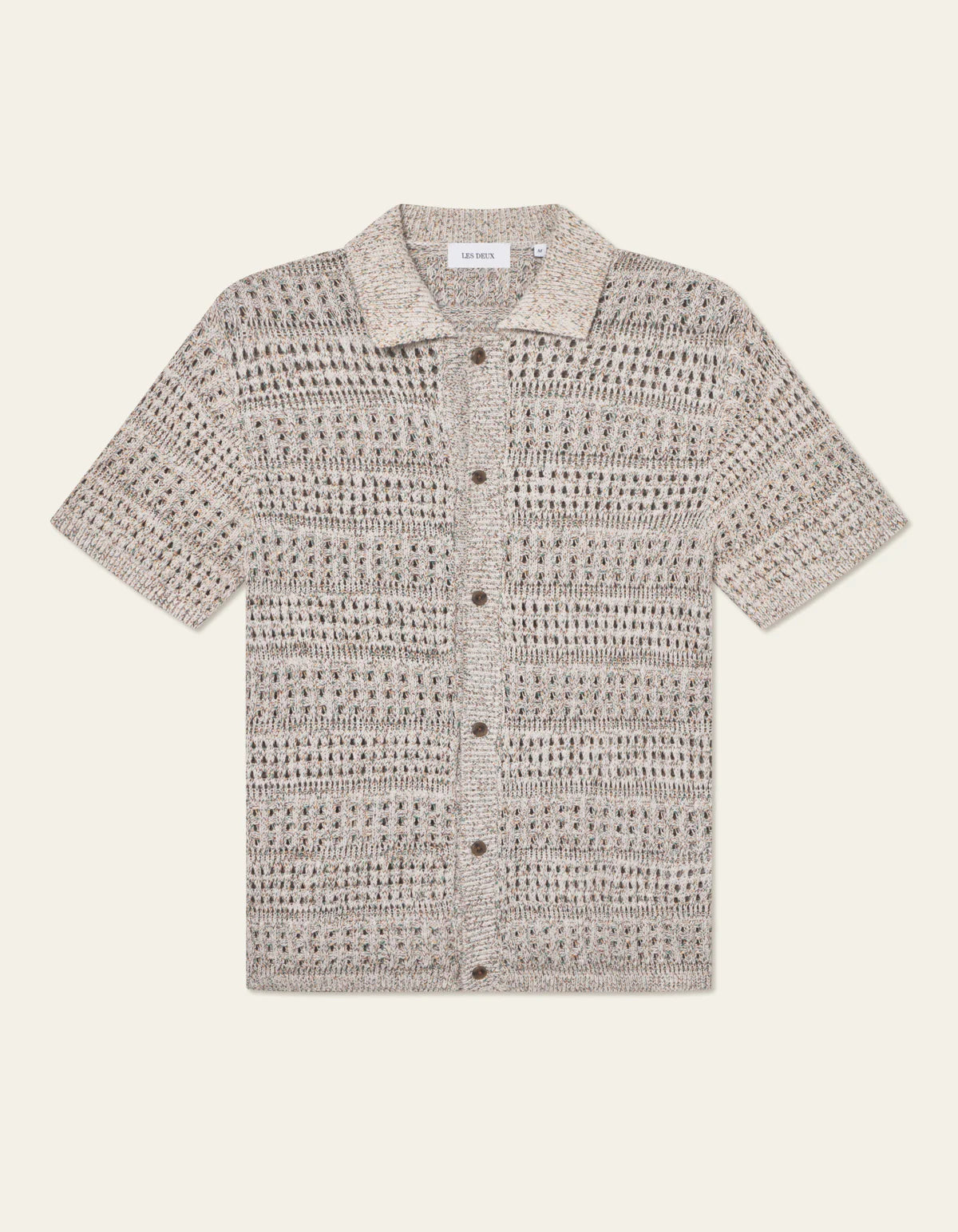 Les Deux Elvin Structure Knitted S/S Shirt - Light Sand