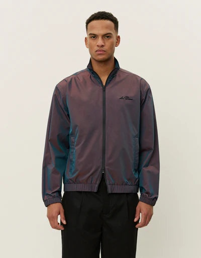 Les Deux Smith Shiny Tech Track Jacket - Oil Green