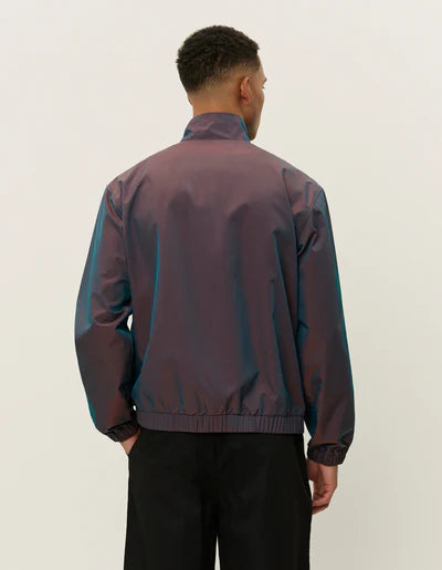 Les Deux Smith Shiny Tech Track Jacket - Oil Green
