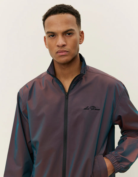 Les Deux Smith Shiny Tech Track Jacket - Oil Green