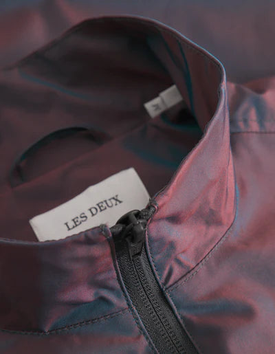 Les Deux Smith Shiny Tech Track Jacket - Oil Green