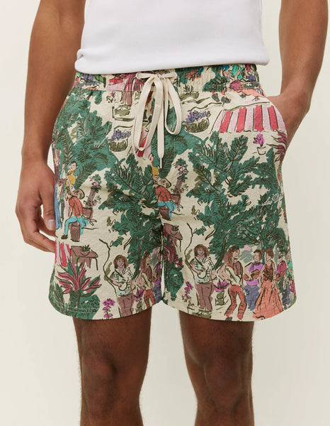 Les Deux Stan Dancing AOP Swim Shorts - Oil Green
