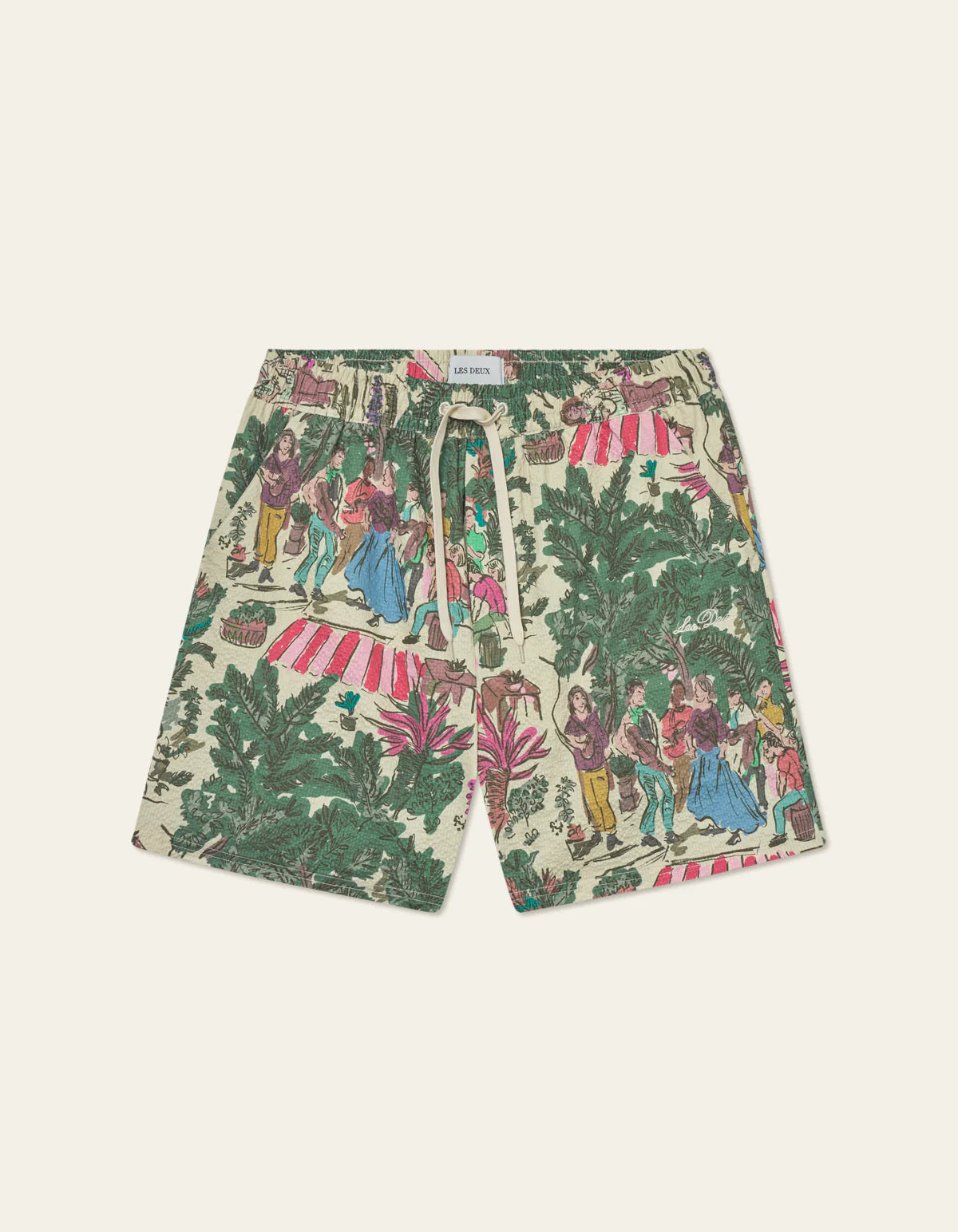 Les Deux Stan Dancing AOP Swim Shorts - Oil Green