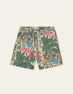 Les Deux Stan Dancing AOP Swim Shorts - Oil Green