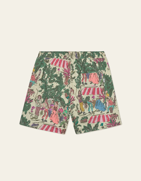Les Deux Stan Dancing AOP Swim Shorts - Oil Green