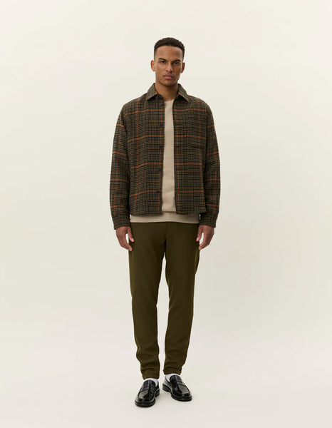 Les Deux Kody Houndstooth Overshirt - Teak Brown