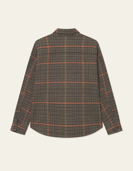 Les Deux Kody Houndstooth Overshirt - Teak Brown
