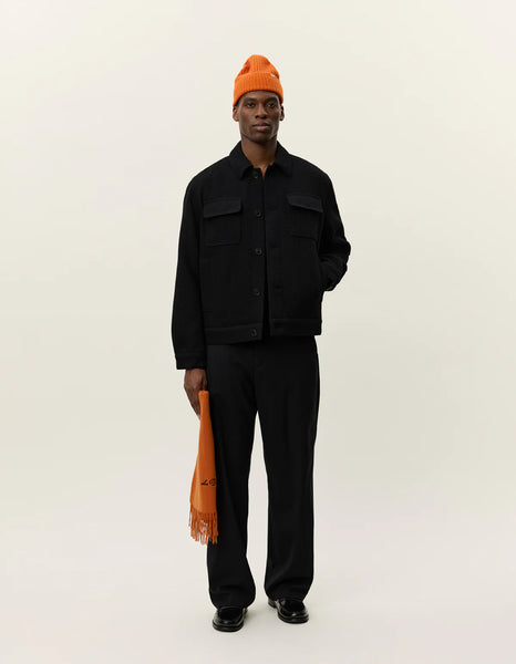 Les Deux Nash Twill Wool Blend Jacket - Black