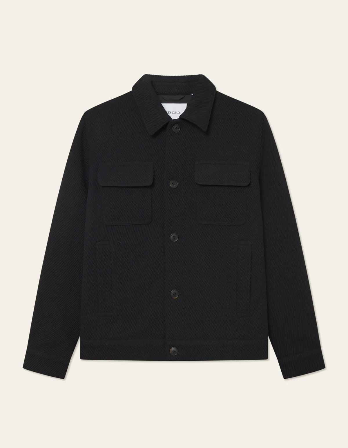 Les Deux Nash Twill Wool Blend Jacket - Black