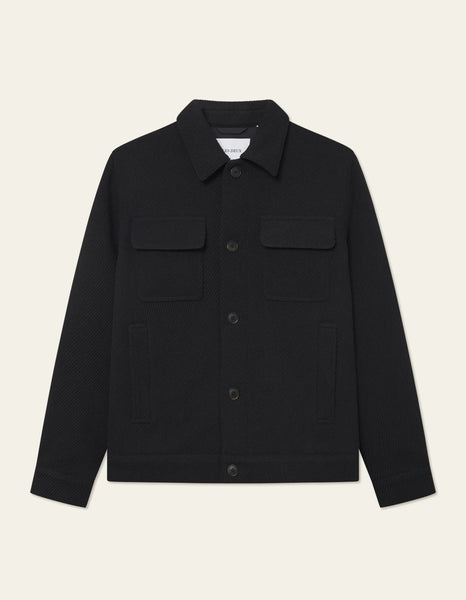 Les Deux Nash Twill Wool Blend Jacket - Black