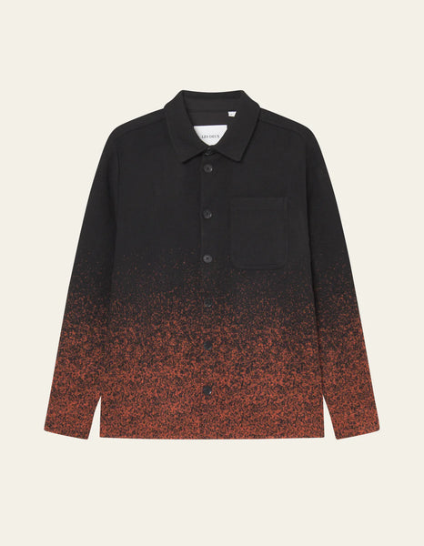 Les Deux Kaleb Faded Overshirt - Potters Clay (Black/Orange)
