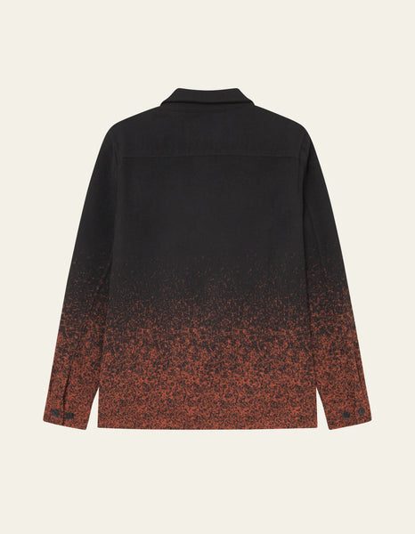 Les Deux Kaleb Faded Overshirt - Potters Clay (Black/Orange)