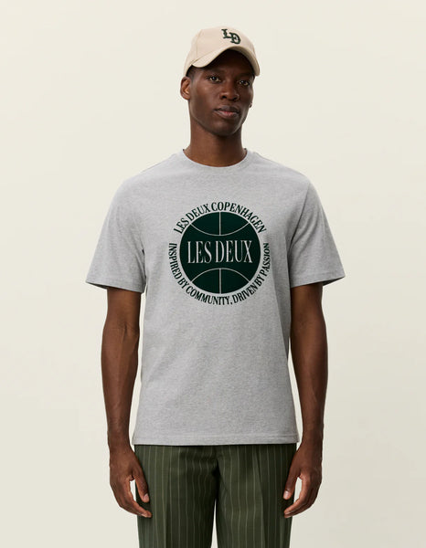 Les Deux Ben Basketball Tee - Light Grey