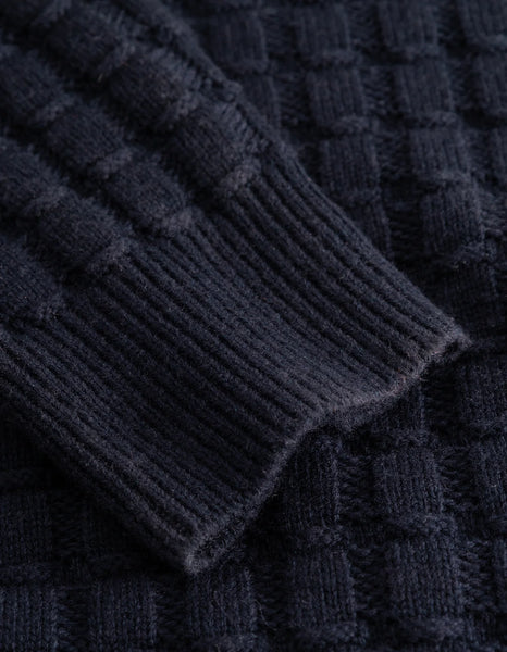 Les Deux Gustav Squared Knitted Polo - Dark Navy