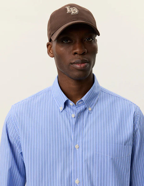Les Deux Kent Stripe L/S Poplin Shirt - Blue Fog