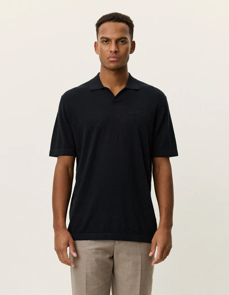 Les Deux Emmanuel Knit Polo - Black