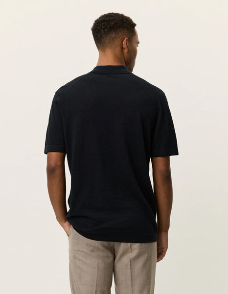 Les Deux Emmanuel Knit Polo - Black