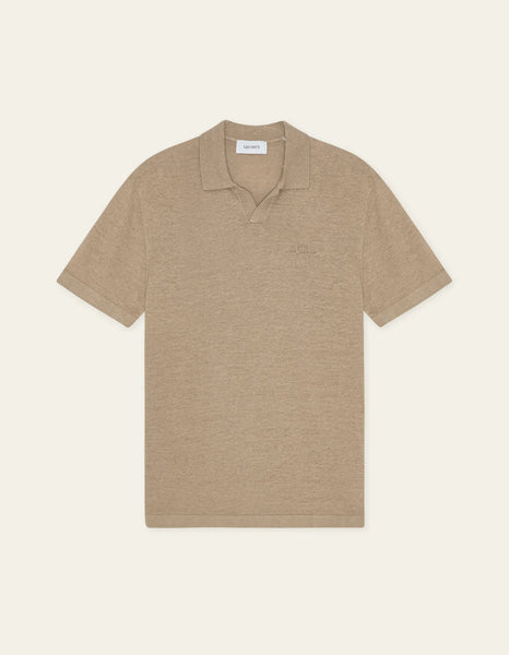 Les Deux Emmanuel Knit Polo - Dark Sand