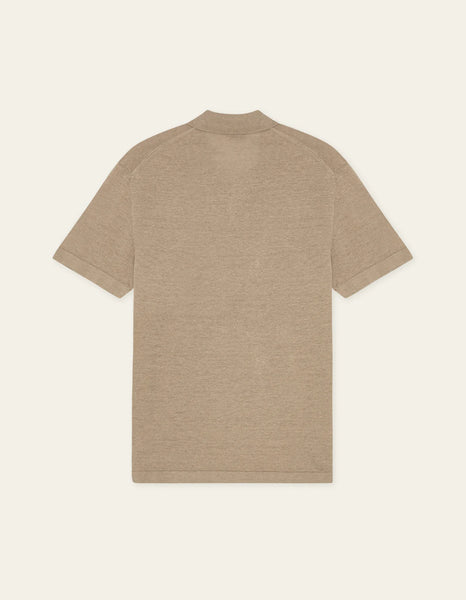Les Deux Emmanuel Knit Polo - Dark Sand