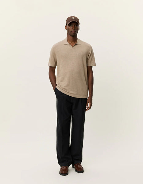 Les Deux Emmanuel Knit Polo - Dark Sand