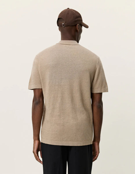 Les Deux Emmanuel Knit Polo - Dark Sand