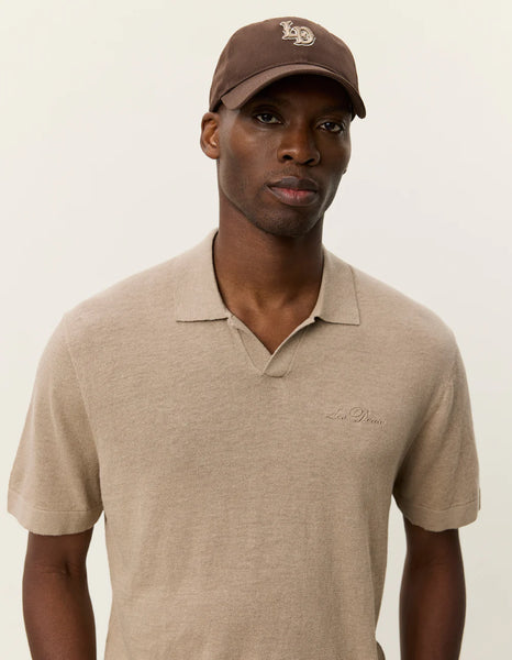 Les Deux Emmanuel Knit Polo - Dark Sand