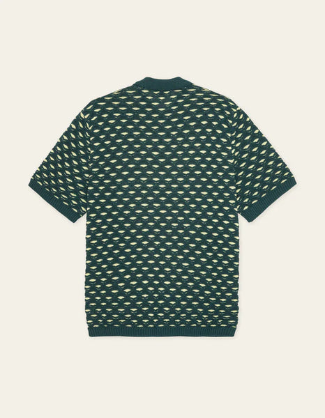 Les Deux Esmay Shell Knit Polo - Sea Moss Green