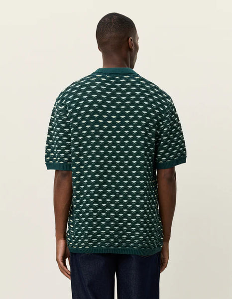 Les Deux Esmay Shell Knit Polo - Sea Moss Green