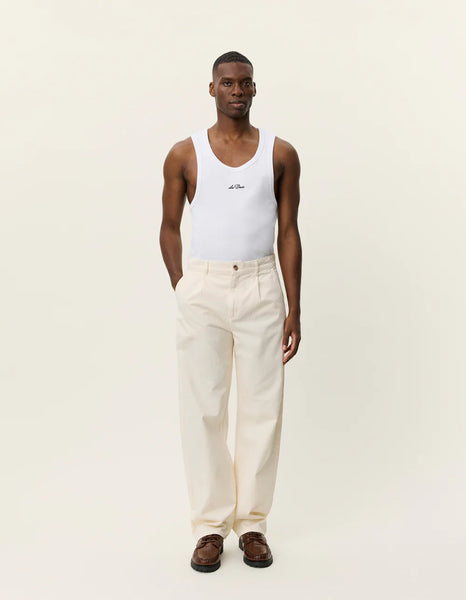 Les Deux Romeo Pleated Chino - Eggnog White