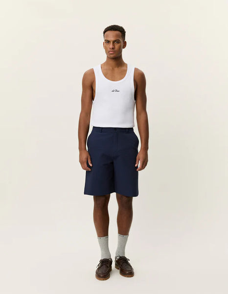 Les Deux Randall Seersucker Suit Shorts - Dark Navy