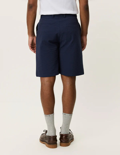 Les Deux Randall Seersucker Suit Shorts - Dark Navy