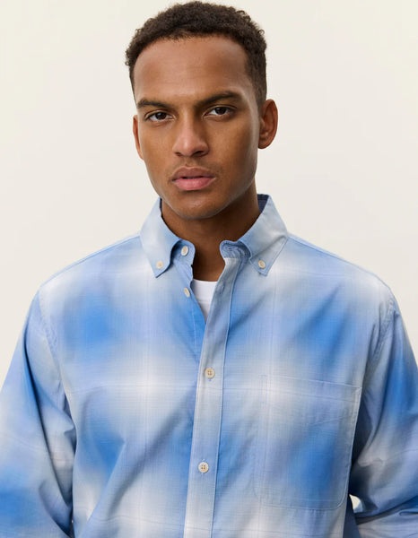 Les Deux Kent Shadowcheck L/S Shirt - Palace Blue