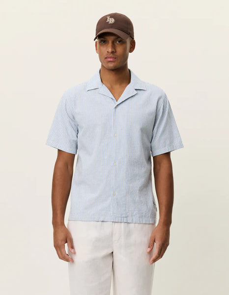 Les Deux Lukas Stripe Linen S/S Shirt - Allure