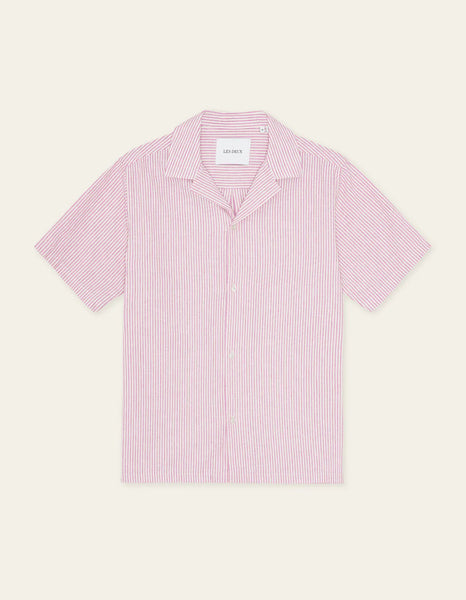 Les Deux Lukas Stripe S/S Shirt - Crocus Pink
