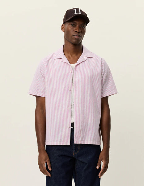 Les Deux Lukas Stripe S/S Shirt - Crocus Pink
