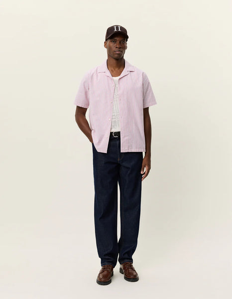 Les Deux Lukas Stripe S/S Shirt - Crocus Pink