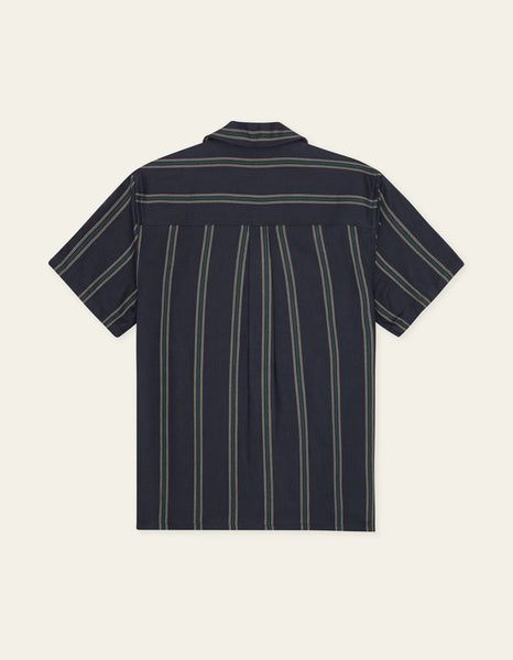 Les Deux Lawson Stripe S/S Shirt - Dark Navy
