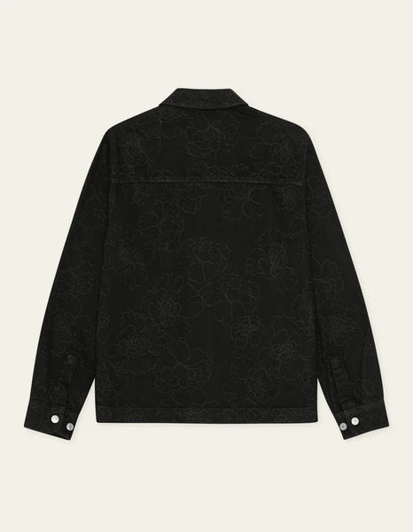 Les Deux Layton AOP Denim Overshirt - Black