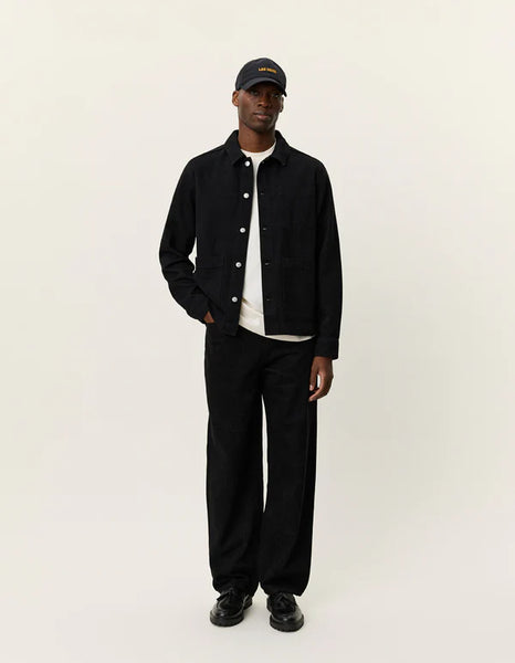 Les Deux Layton AOP Denim Overshirt - Black