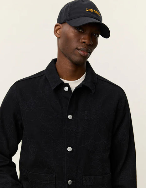 Les Deux Layton AOP Denim Overshirt - Black