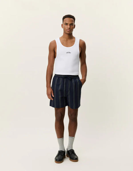 Les Deux Lawson Stripe Shorts - Dark Navy
