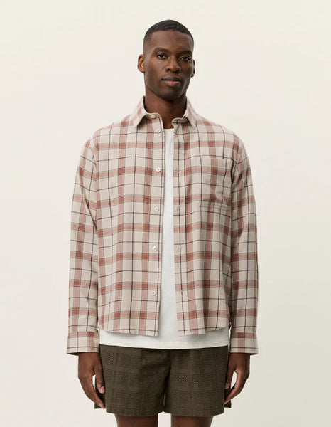 Les Deux Lennon Check Overshirt - Light Sand