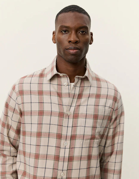 Les Deux Lennon Check Overshirt - Light Sand